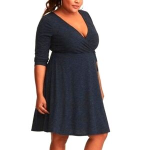 Torrid Mini Rib Knit Wrap Midi Length Dress